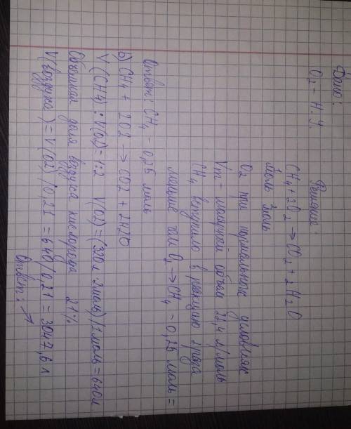 5. Природный газ, используемый в качестве топлива, содержит метан (СН4) и этан (C2H6). (а) При полно
