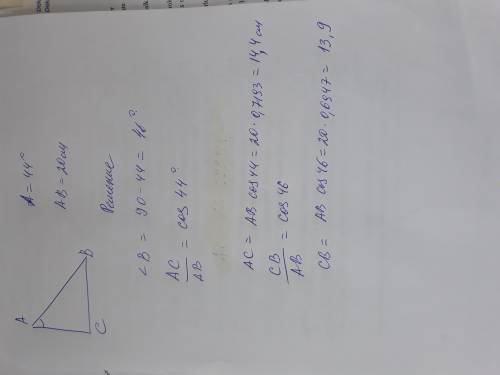 6. найдите катеты и второй острый угол прямоугольного которого с 20см и