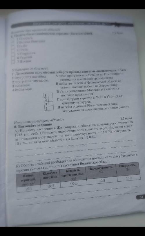 Географія 8 клас, до ть будь ласка))) ​