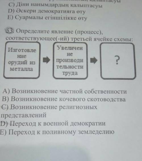 Изготовление орудия из металла-----} увеличение производительности труда-----}?