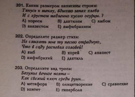 Определите размеры стихов номер 1,2,3