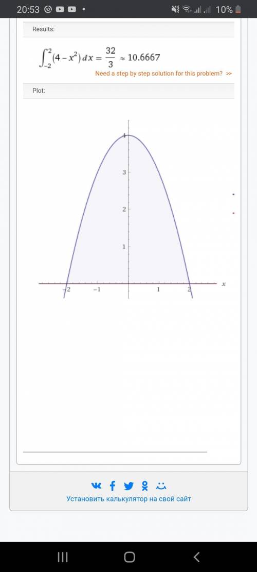 Найдите площадь фигуры, ограниченной линиями y=4-x2, y=0.