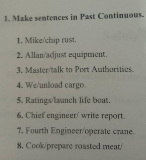 Make sentences in Past Cont.