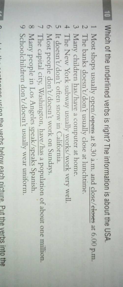 Which of the underlined verbs is right? the information is about the US.A