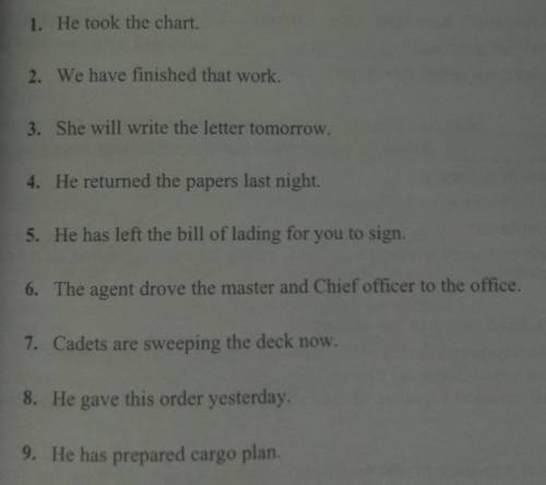 Put sentences in Passive Voice
