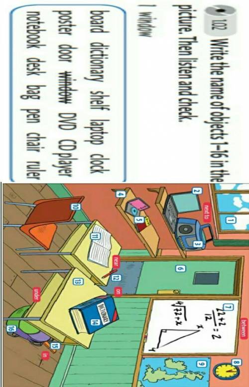 Выполните ex.1 p.4 (Student's book). Напишите названия объектов в классной комнате