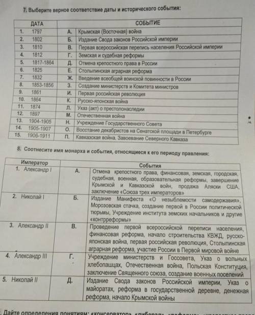 По истории 9 класс 7 и 8 заданиее​