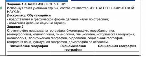 Сргупируйте подразделы географии 