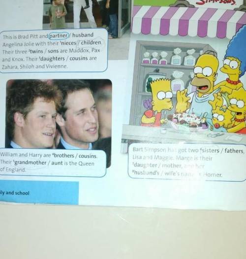 Look at yhe pictures and choose the correct words. 