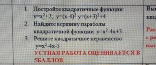 сделать усную работу по алгебре
