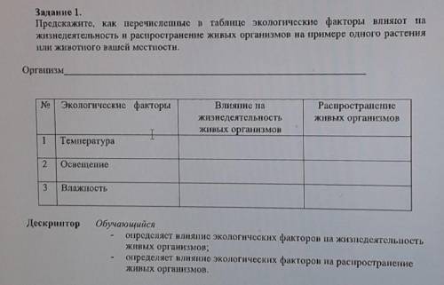Биология Сделать Биологию 1 задание