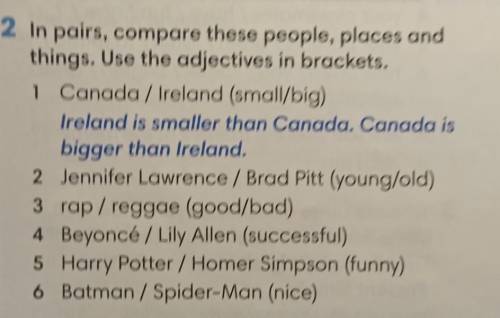 write the comparative form of the adjectives