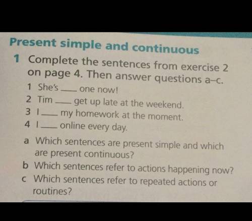 Complete the sentences from the quiz on page 4
