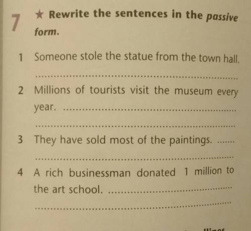 Rewrite the sentences in the passive form
