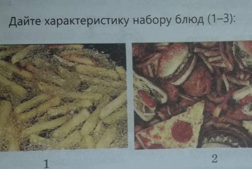 Дайте характеристику набору блюд (1-3):123