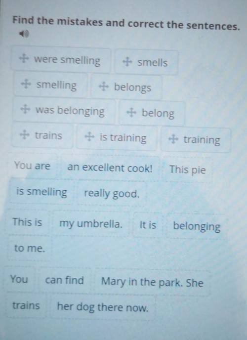 Find the mistakes and correct the sentences.