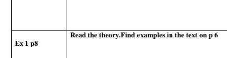 Read the theory.Find examples in the text on p 6