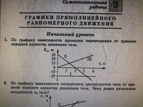 По фото Графики прямолинейного равномерного движения