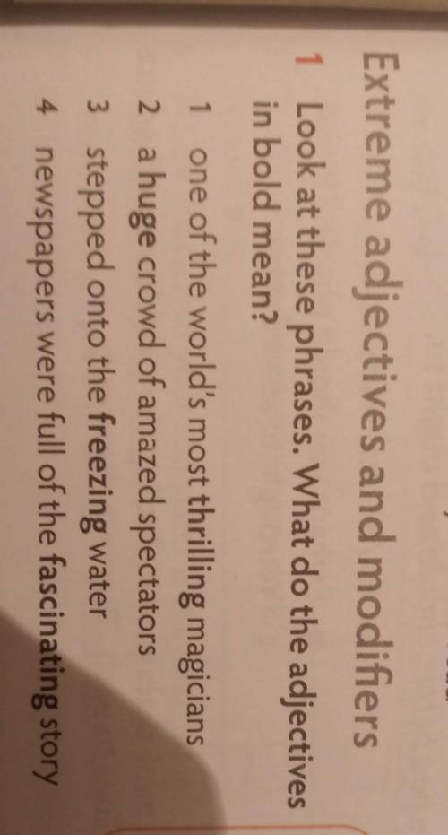 Look at these phrases . What do the adjectives in bold mean 