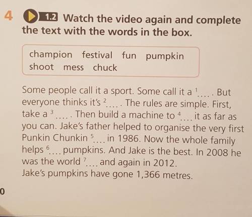 Watch the video again and complete the text with the words in the box