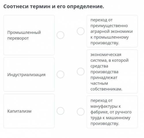 Соотнеси термин и его определение 