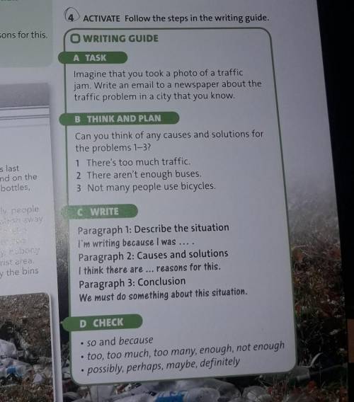 ACTIVATE Follow the steps in the writing guide.