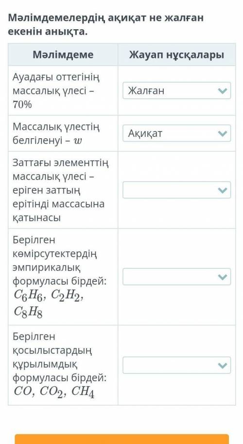 Мәлімдемелердің ақиқат не жалған екенін анықта