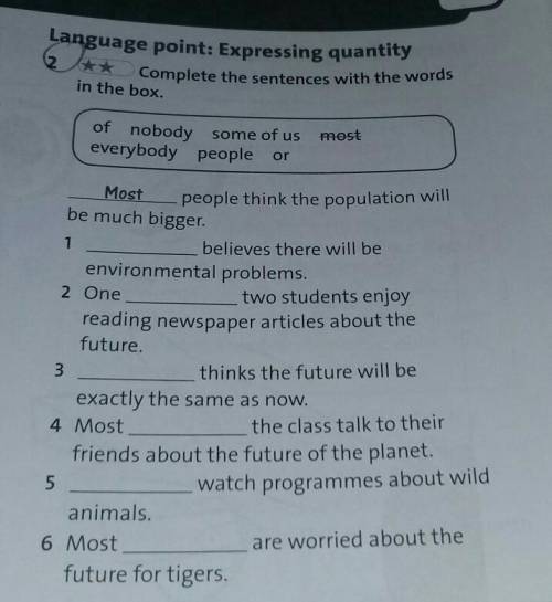 Complete the sentences with the words in the