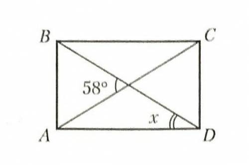 ABCD - прямоугольник. найдите угол x.​