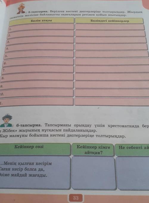 Адибиет 7класс 33бет 5тапсырма 