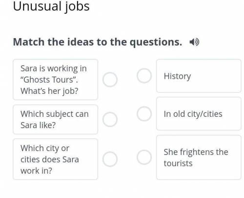 Unusual jobsMatch the ideas to the questions