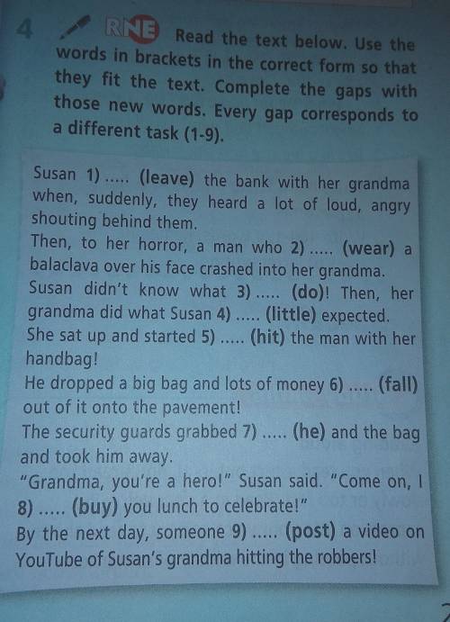 read the text below. use the words in brackets in the correct som so that they fit the text. Complet