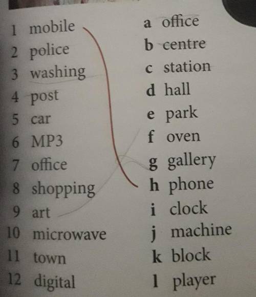 Match to make compound nouns. 