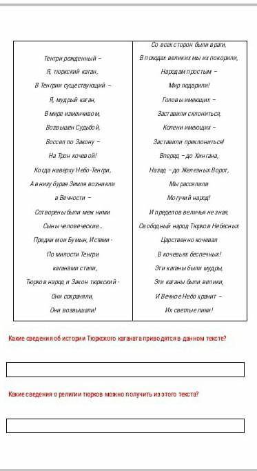 Какие сведения об истории тюркского каганата переводится в данном тексте .