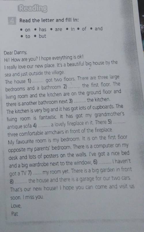 Read the letter and fill in. 