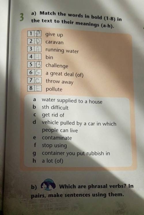 D) Which are phrasal verbs? Inpairs, make sentences using them.Короче ребята не поняла, 