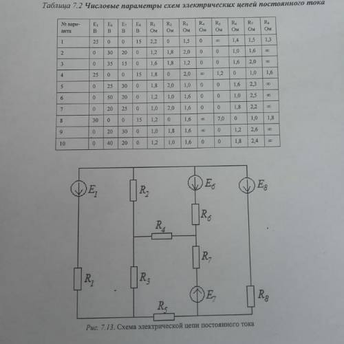 Для заданной электрической схемы выполнить следующее: 6)Найти мощность элементов источников и приемн