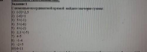 С координатной прямой найдите значение сумы: ​