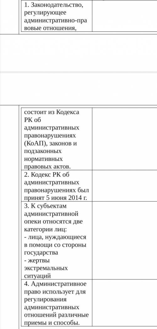 Заполнить таблицу верно/неверно