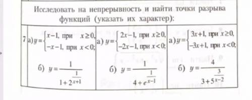 Исследовать на неприрывность функции из 2 столбика