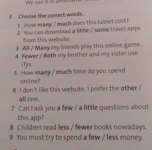 Choose the correct words ​