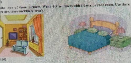 Task 1 Descride one of these pictures. Write 4-5 sentences which Descride your room. Use there is/th