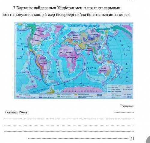 Какие формы рельефа использовались при столкновении индийских и азиатских досок с карты