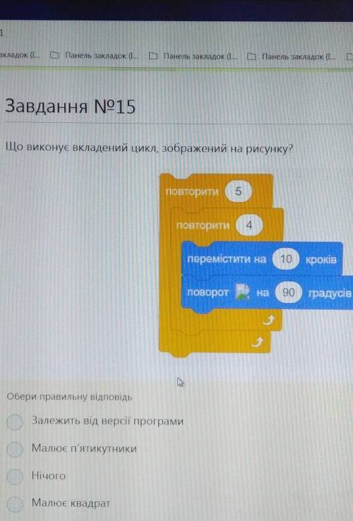 Що виконує Вкладений цикл, зображений на рисунку?