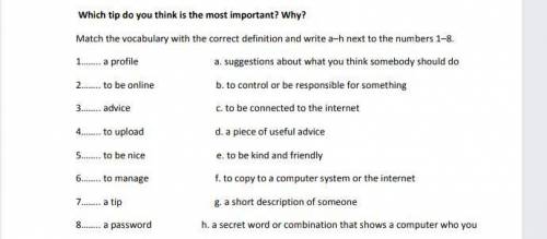 Which tip do you think is the most important? Why? Match the vocabulary with the correct definition