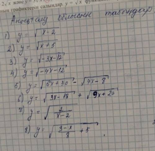 Анықталу облысын табыңдар 
