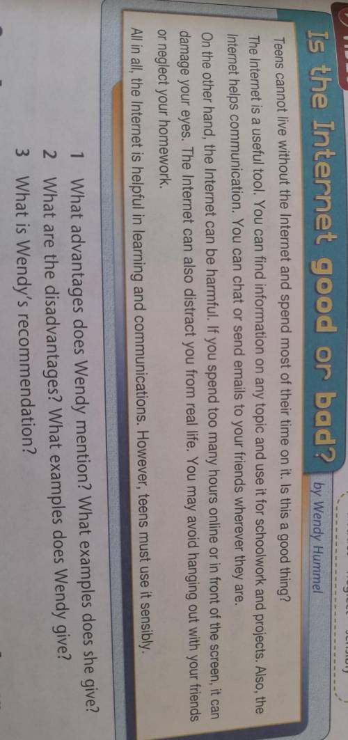 Read the essay and answer questions 1-3