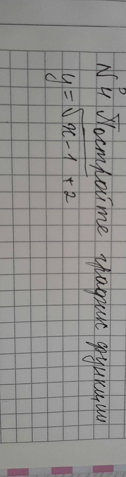 Постройте график функции y=x(в корне) - 1 + 2