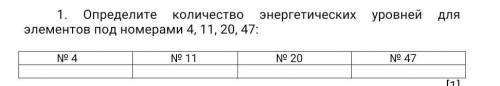 Определите количество энергетических уровней для элементов под номерами надо 