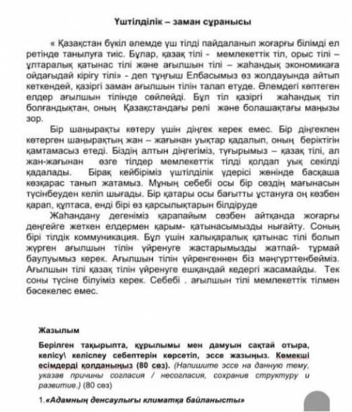 ЭССЕ ПО КАЗАХСКОМУ СОЧ ОТ 